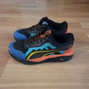 Puma Kids Shoes - Black, Blue, and Orange Size 13